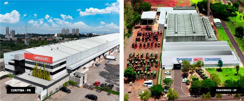 Imagem da empresa Abrascort em 1979 e atualmente